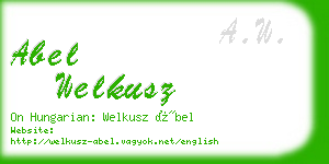 abel welkusz business card